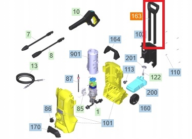 Uchwyt ręczny, teleskop do myjek KARCHER K 3 full control 9.755-595.0